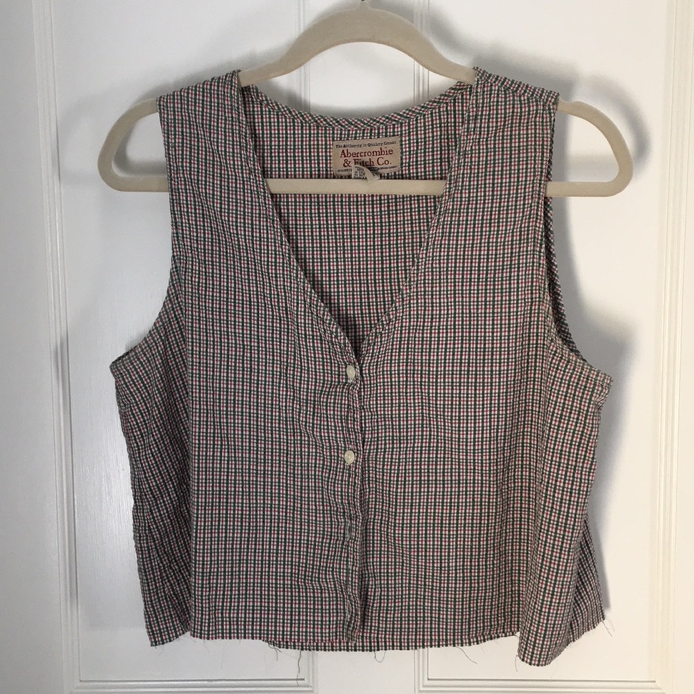 VINTAGE cropped button down tank✨